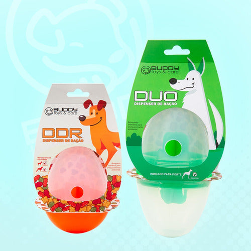 Brinquedo Dispenser De Ração Pet P/ Cachorro Buddy Toys Duo 7