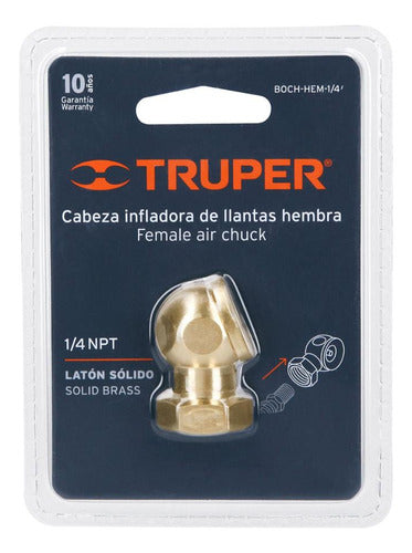 Cabeza Infladora De Llanta De Bronce 1/4hembra Truper G P 0