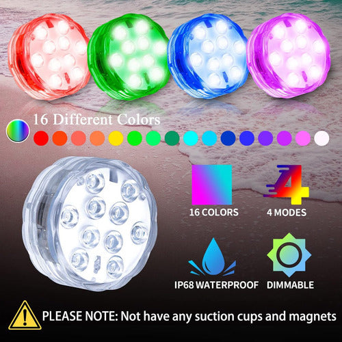 Creatrek Luces Sumergibles Control Remoto 10 Led 2u. 5