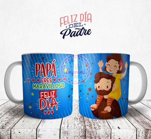 Plantillas Tazas Día Del Padre Super Papá Superheroe Sublima 3