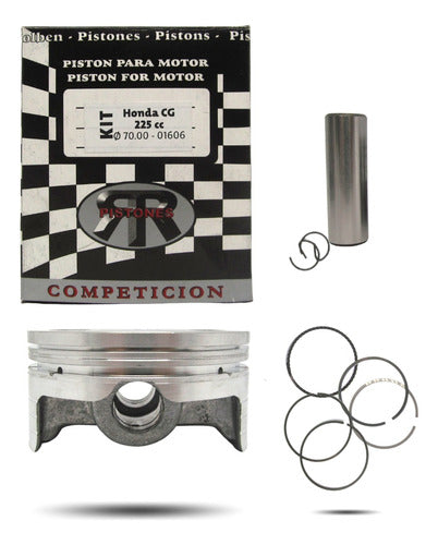 RR Piston Competicion Honda Cg Titan 220 Perno 14 + Aros Japón 3