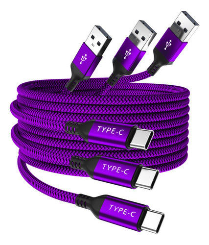 Cable De Cargador Usb Tipo C Paquete De 3 1.5 / 3.3 / 6.6ft, 0