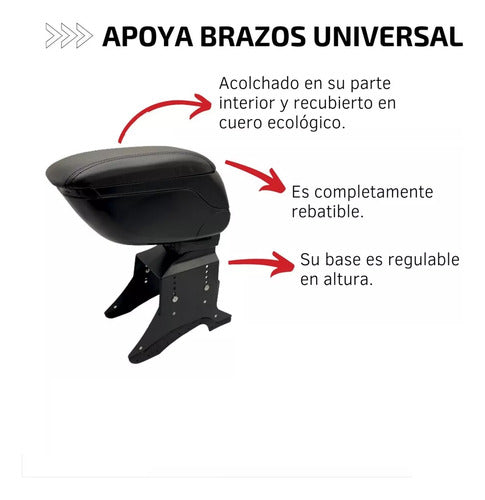 Apoya Brazo Central Regulable Consola Auto 4x4 Universal 5