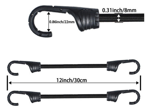 Marrteum Cuerdas Elasticas De 12 Pulgadas Con Ganchos, Corre 1