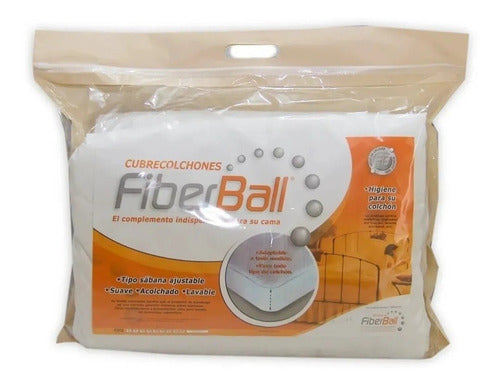 Cubre Colchon Fiberball Ajustable 140x190 + Cubre Somier 0