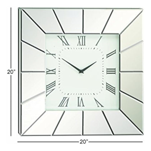 Deco 79 Madera Espejo Reloj De Pared 1