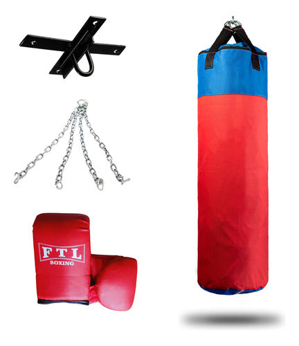 FTL Mega Combo Box: Reinforced Steel Chain + Support + Gloves + 1.20cm Boxing Bag 0