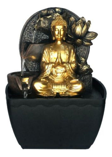 Small Buddha Water Fountain Lotus Flower + LED Light 18cm Ct 0