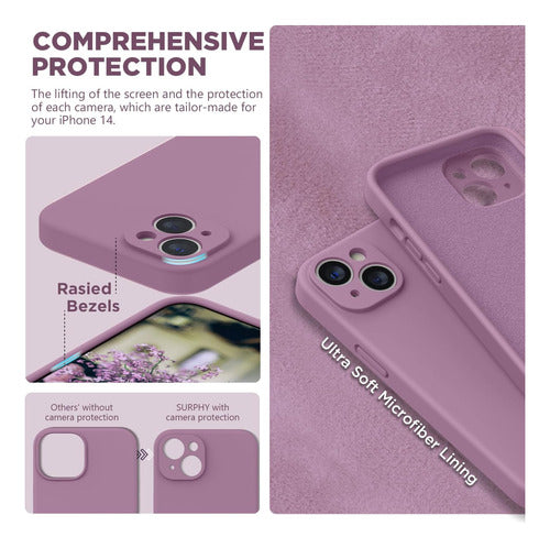 Surphy iPhone 14 Silicone Case with Individual Lens Protection - Lilac Purple 3