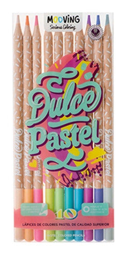 Mooving 10-Piece Sweet Pastel Colored Pencils Set 0