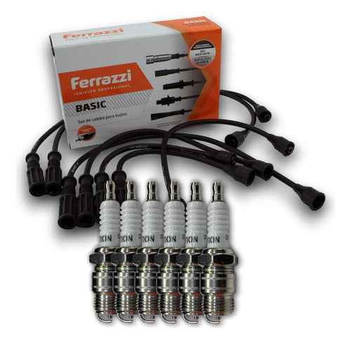 Ferrazzi Cables and Spark Plugs Kit for Ford F100 Falcon 6 Cylinders 0