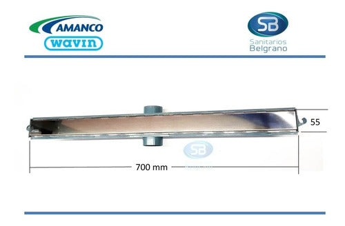 Amanco Wavin Desague Lineal Ducha Rejilla Ac Inox Con Sifon 70 Cm 2