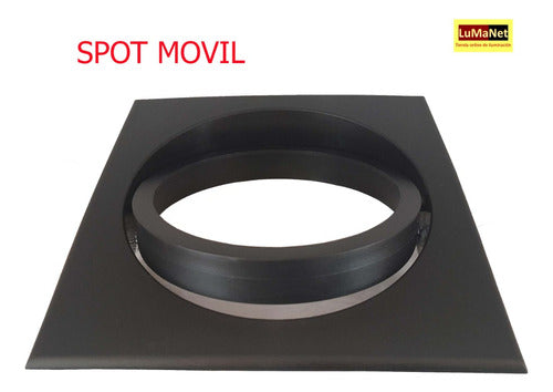 Ferrolux Spot Embutir De Pvc Cuadrado Negro Para Dicroica Ar111 3