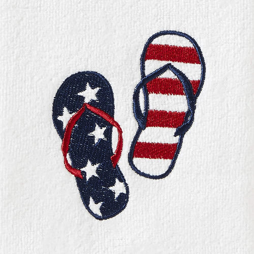 Skl Home Patriotic 4th Of July Americana Flip Flops Hand Towel Set (2-Pack) 1