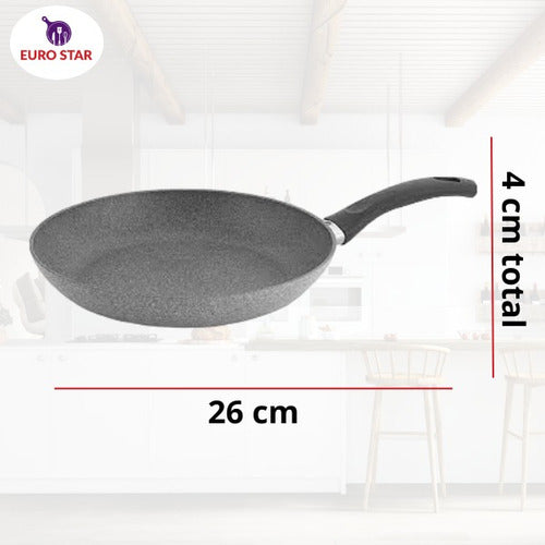 Euro Non-Stick Granito Deluxe 26 cm Marble Silicone Frying Pan 1