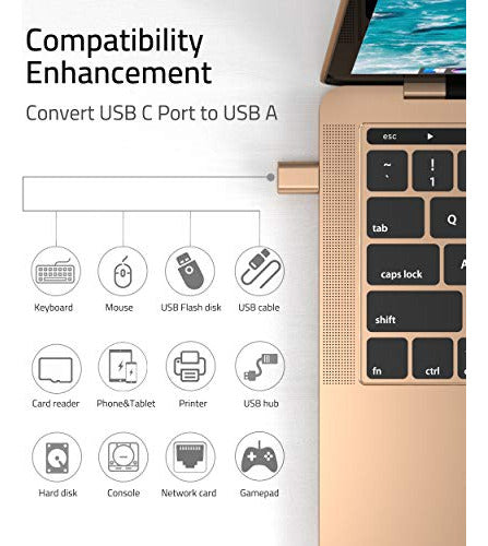 Syntech USB-C to USB3 Adapters - Gold - Pack of 2 Units 1