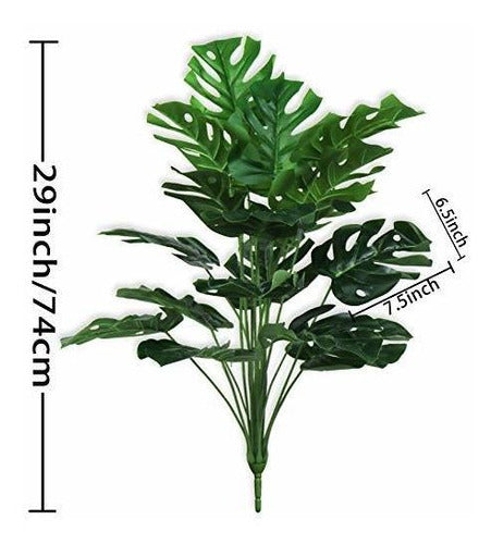 Planta Artificial73 Cm Alto Hojas Sintética Falsas Tallo 1