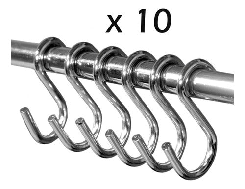 Set of 10 Black and Chrome Hooks for Clothing Rack 3