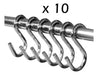 Set of 10 Black and Chrome Hooks for Clothing Rack 3