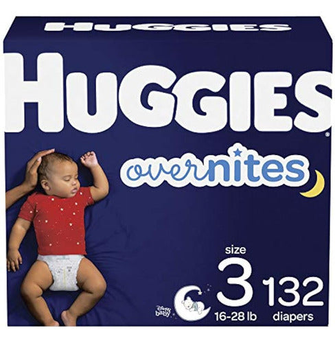 Pañales Para Bebés Nocturnos, Tamaño 3, 132 Qt, Overnites Hu 0