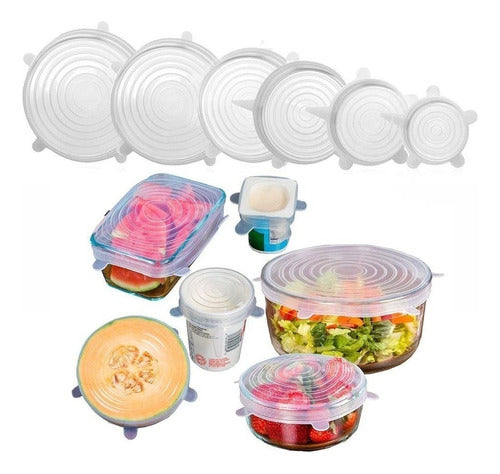 Pack 6 Tapas De Silicona Reutilizables Elastizadas Bowls 0