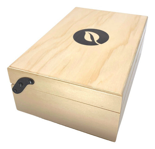 Pine Wood Polished Tea Box for 60 Tea Bags 0