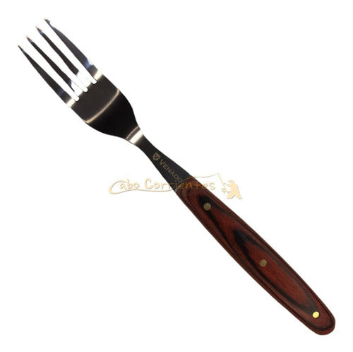 Venado Set Cuchillo Tenedor Acero Inoxidable + Funda Cocina 3