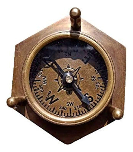 5 Reloj De Arena De Bronce De Latón Decorativo Con Brújula D 0