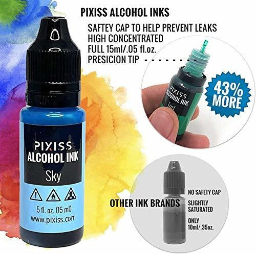 Pixiss Alcohol Ink for Epoxy Resin 5u. 15ml - Grayscale 3