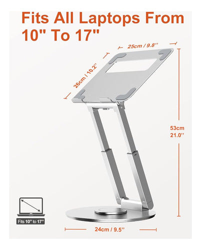 Tounee Adjustable Laptop Stand with 360° Rotating Base 3