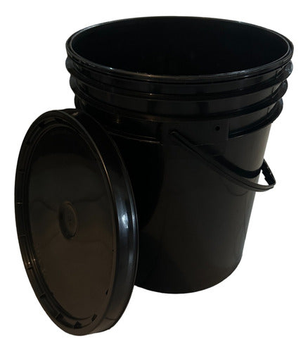 Generic 20L Black Bucket with Handle and Lid - Hydroponics - Composter 1