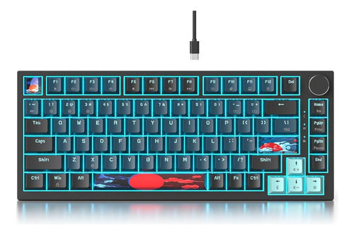 Teclado Mecánico Con Cable Fogruaden Al 75 Por Ciento, Tecla 0