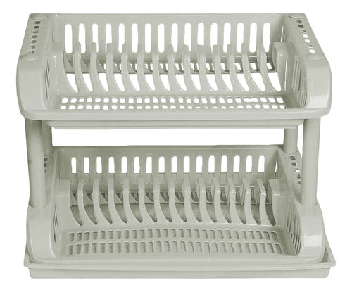 Detachable 2-Tier Plastic Drainer with Tray 12