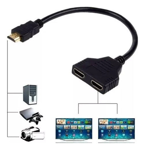 Elect+ Passive HDMI Splitter Cable 1 Male Input 2 Female Outputs 7