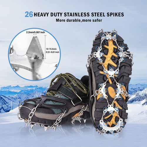 Timingila Crampones de Tracción con Clavos para Botas de Nieve 2