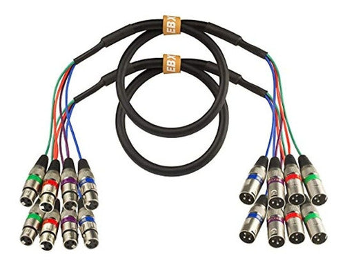 Ebxya 3 Ft Xlr Snake Cables 4 Colores, Cable De Parche De Mi 0