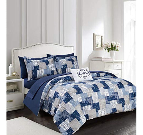 Chic Home Millennia 8 Piezas Edredón Reversible Patchwork Bo 0