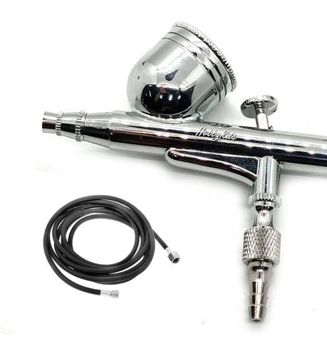Dual Action Gravity Feed Airbrush 0.3mm Nozzle with 3m Hose 1