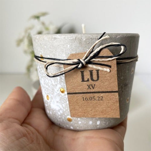 Baptism Souvenirs: Soy Wax Candle in Cement Pot Set of 30 2