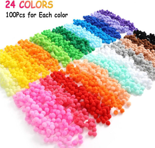 Caydo Multicolored Pom Pom Balls 1cm with Eyes for Crafting 1