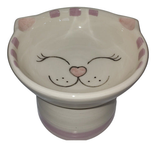Handcrafted Ceramic Elevated Cat Feeder 0