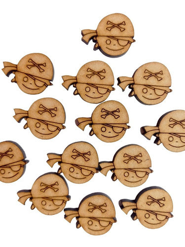 40 Pirate Faces 8cm Fibrofacil MDF Figures MDF Souvenirs 0