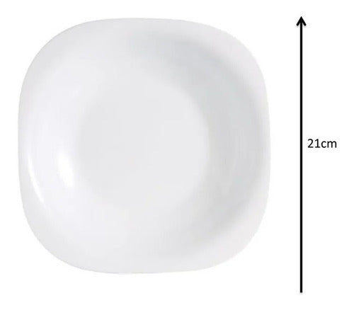 Set of 6 Luminarc Carine Deep White Plates - Opal Glass 2