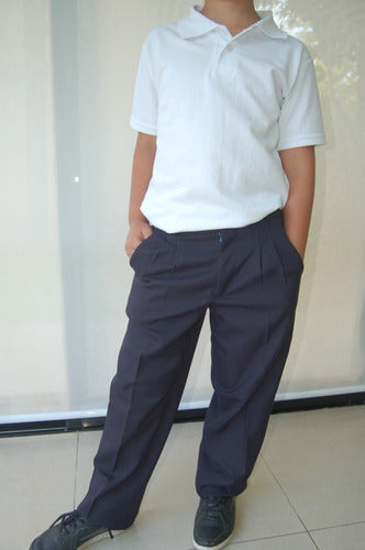 Joseph Navy Blue Pinzado Sarga Trousers T6, T38, and T40 0