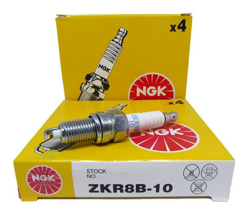 NGK ZKR8B-10 Genuine Spark Plug Kit x4 for Argo 1.8 GNC 0