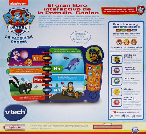 Gran Libro Interactivo Vtech Paw Patrol Con Luces Y Sonidos 4