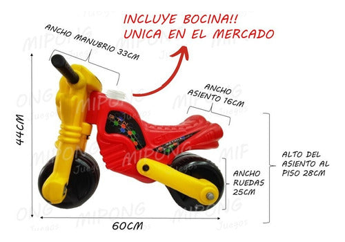 Mipong Juegos Moto Andarin Pata Pata XR PVC Alto Impacto Motito Infantil 1