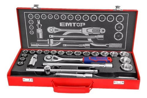 Emtop Industrial Socket Wrench Set 24 Pieces 0