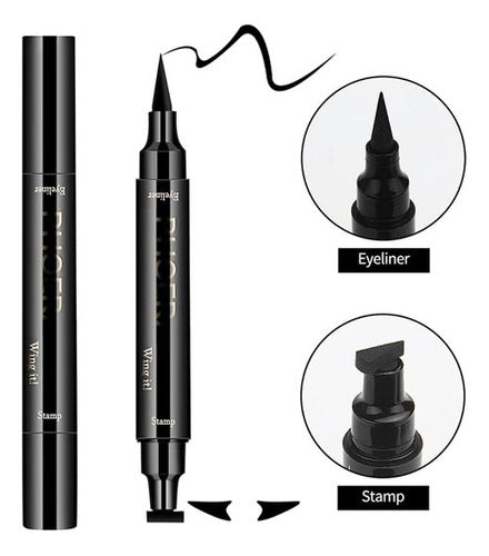 Double-ended Fine Tip Eyeliner with Cat Eye Stamp 1