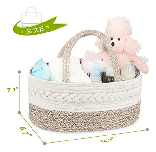 Maliton Diaper Organizer for Baby, Cotton Rope 2